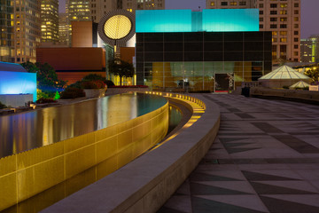 Skyscrapers in San Francisco at night