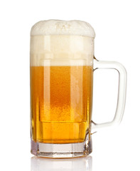 mug of beer isolated on white
