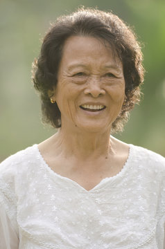 senior asian woman outdoor
