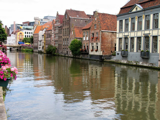 Fototapeta na wymiar Street view of Ghent, Belgium.
