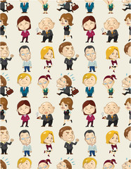 seamless cartoon office worker pattern.