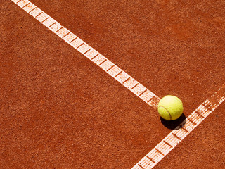 Tennisplatz Linie mit Ball 4 - 34041177