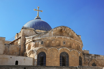 Fototapeta na wymiar Kopuła na Kościół Świętego Grobu w Jerozolimie, Izrael