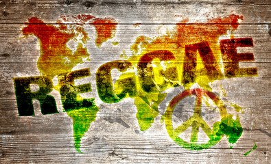 Fototapeta premium Światowa koncepcja muzyki reggae dla pokoju