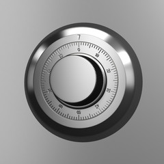 Combination lock. Close up render
