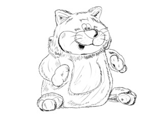 Toy - a cat on a white background