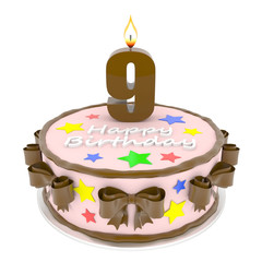 A beautiful wedding cake on a white background