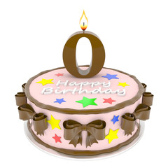 A beautiful wedding cake on a white background