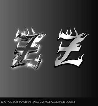 eps Vector image:initials（Z） metallic fire logo II
