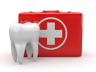 Obraz premium Stomatology. Tooth and Medical Kit.