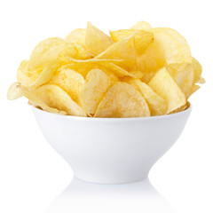 Potato chips bowl with clipping path - 34046980