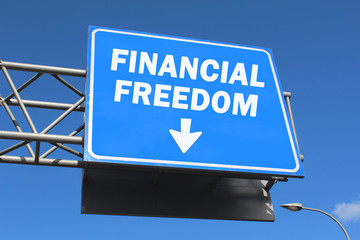 Highway sign - Financial Freedom