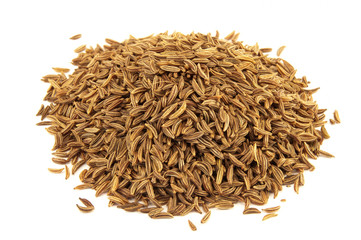 Caraway seeds on white background