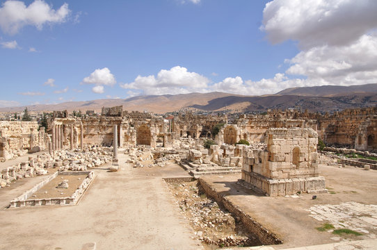 Roman ruins of Baalbek Acropolis; Lebanon