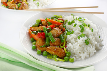 Chicken with rice and vegetables