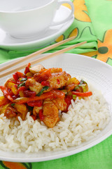 Chicken with rice and vegetables