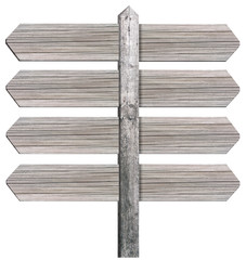 Blank Wooden Signpost