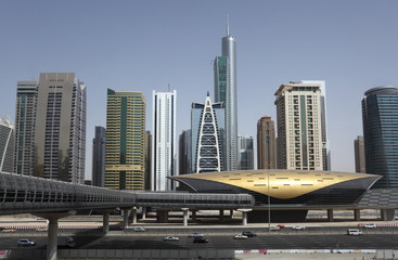 Skyscrapers at Sheikh Zayed Road in Dubai © philipus