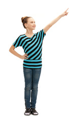 Fototapeta premium teenage girl pointing her finger