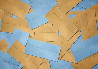 Brown and blue Envelope on Vintage Envelope background