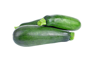 Green vegetable marrow (zucchini), isolated on white background