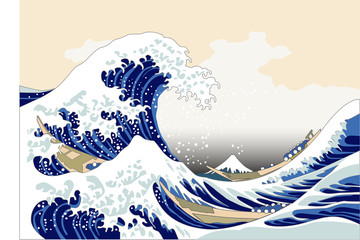 Panele Szklane Podświetlane  japan wave
