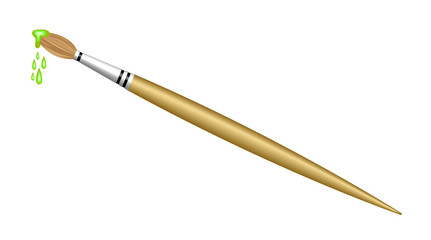 Brush with green colour on the top