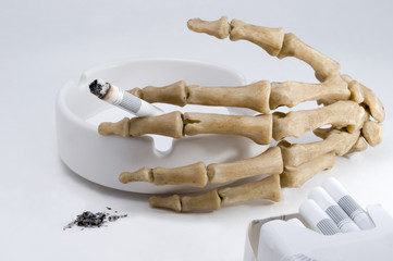 Hand Skeleton with cigarette