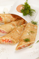 Pancakes with Salmon