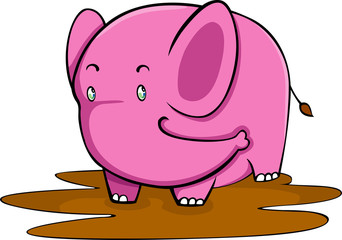 illustration pink Elephant .vector file