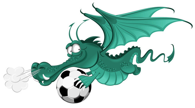 Dragon and soccer ball
