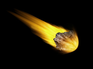 Falling Asteroid on black background © Rashevskyi Media