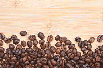 coffee beans on the board