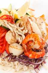 meat with vegetables and noodles