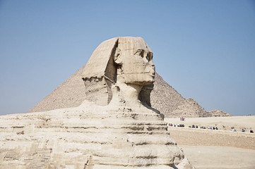 The ancient pyramids and the Sphinx