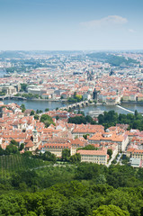 Fototapeta na wymiar Prague skyline from Petrin Tower