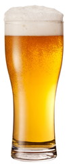 Frosty glass of light beer