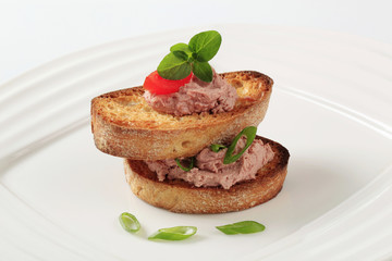 Toasted bread and pate