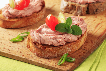 Toasted bread and pate