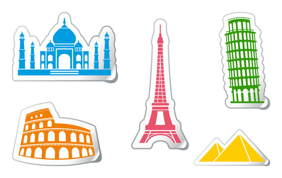 Stickers of architectural monuments