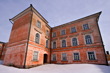 Old building in winter day