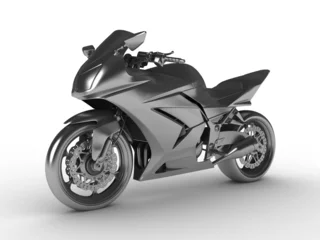 Deurstickers Motorfiets Zilveren moto-concept