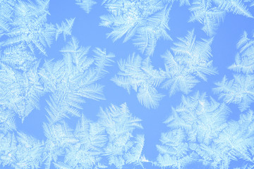 ガラスに付いた氷の結晶