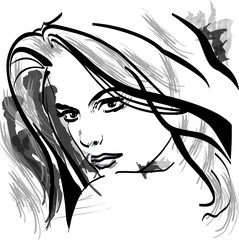 vekt&ouml;rel kadın y&uuml;z&uuml;