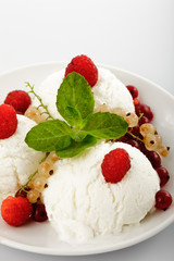 Ice cream with fruits