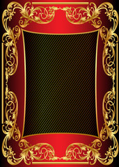 illustration background frame with gold