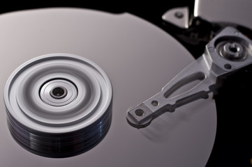 hard disk drive in motion  (zero-seven)