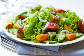 Colorful cherry tomato salad on  aplate