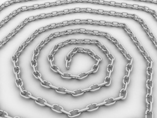 Spiral link in the chain, the chain of steel №1