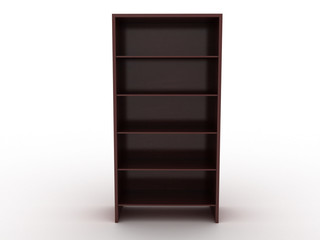 Wooden cabinet with shelves on a white background №2